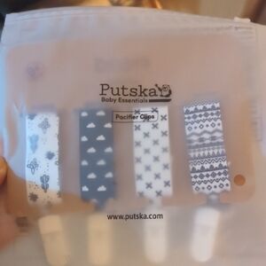 FREE WITH PURCHASE Baby Essentials Pacifier Clips - Black, White, Gray